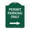 Signmission Permit Parking With Right Arrow, Green & White Aluminum Architectural Sign, 18" x 24", GW-1824-23326 A-DES-GW-1824-23326 - alternate 1